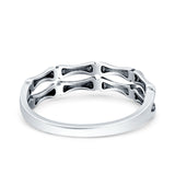 Bamboo Ring Oxidized Band Solid 925 Sterling Silver Thumb Ring (5mm)