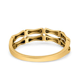 Bamboo Ring Oxidized Band Solid 925 Sterling Silver Thumb Ring (5mm)
