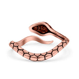 Serpent Snake Ring Oxidized Band Solid 925 Sterling Silver Thumb Ring (7mm)