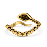 Serpent Snake Ring Oxidized Band Solid 925 Sterling Silver Thumb Ring (7mm)