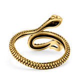 Snake Ring Oxidized Band Solid 925 Sterling Silver Thumb Ring (18mm)