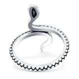 Snake Ring Oxidized Band Solid 925 Sterling Silver Thumb Ring (25mm)