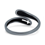Faith & Cross Band Oxidized Ring Solid 925 Sterling Silver (11mm)