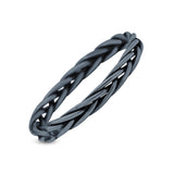 Unique Braided Criss Cross Celtic Pretty Traditional Oxidized Band Solid 925 Sterling Silver Thumb Ring (2mm)