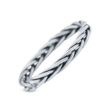 Unique Braided Criss Cross Celtic Pretty Traditional Oxidized Band Solid 925 Sterling Silver Thumb Ring (2mm)