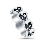 Crescent Moon & Stars Ring Oxidized Band Solid 925 Sterling Silver Thumb Ring (7mm)