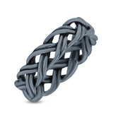 Dainty Celtic Woven Braided Twisted Double Band Men Women Unisex 925 Sterling SilverThumb Ring (5.4mm)