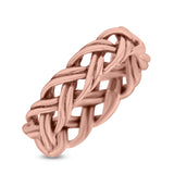 Dainty Celtic Woven Braided Twisted Double Band Men Women Unisex 925 Sterling SilverThumb Ring (5.4mm)