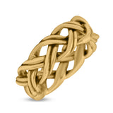 Eternity Double Braided Celtic Knot Criss Cross Oxidized Rounded Trendy Band Solid 925 Sterling Silver Thumb Ring (6.5mm)