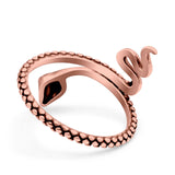 Snake Ring Oxidized Band Solid 925 Sterling Silver Thumb Ring (21mm)