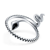 Snake Ring Oxidized Band Solid 925 Sterling Silver Thumb Ring (21mm)