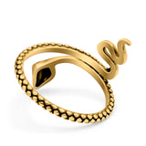 Snake Ring Oxidized Band Solid 925 Sterling Silver Thumb Ring (21mm)