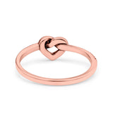 Heart Knot Ring Oxidized Band Solid 925 Sterling Silver Thumb Ring (6.4mm)