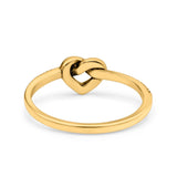 Heart Knot Ring Oxidized Band Solid 925 Sterling Silver Thumb Ring (6.4mm)