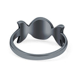 Moon Phases Style Oxidized Band Solid 925 Sterling Silver Thumb Ring (9mm)