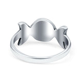Moon Phases Style Oxidized Band Solid 925 Sterling Silver Thumb Ring (9mm)