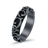 Silver Ring Oxidized Band Solid 925 Sterling Silver Thumb Ring (5.5mm)
