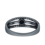 Round Bali Split Shank Oxidized Ring Band Solid 925 Sterling Silver Thumb Ring (6.6mm)