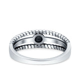 Round Bali Split Shank Oxidized Ring Band Solid 925 Sterling Silver Thumb Ring (6.6mm)