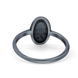Flowers Ring Oxidized Band Solid 925 Sterling Silver Thumb Ring (11mm)