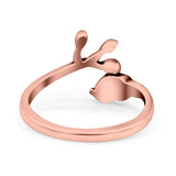 Bird & Branch Oxidized Band Solid 925 Sterling Silver Thumb Ring (20mm)