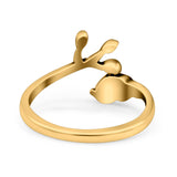 Bird & Branch Oxidized Band Solid 925 Sterling Silver Thumb Ring (20mm)