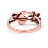Hummingbird Ring Oxidized Band Solid 925 Sterling Silver Thumb Ring (9mm)