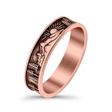 Nature Ring Oxidized Band Solid 925 Sterling Silver Thumb Ring (5mm)