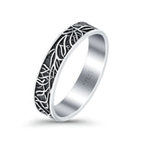 Tree Branches Ring Oxidized Band Solid 925 Sterling Silver Thumb Ring (4.5mm)