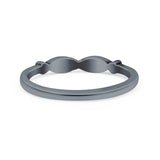 Fish Ring Oxidized Band Solid 925 Sterling Silver Thumb Ring (3mm)