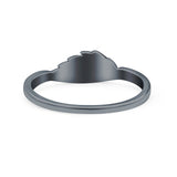 Wing Ring Oxidized Band Solid 925 Sterling Silver Thumb Ring (5mm)