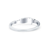 Wing Ring Oxidized Band Solid 925 Sterling Silver Thumb Ring (5mm)