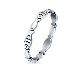 Fish Ring Oxidized Band Solid 925 Sterling Silver Thumb Ring (3mm)