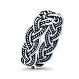 Bali Braid Ring Oxidized Band Solid 925 Sterling Silver Thumb Ring (6mm)