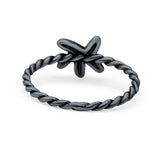 Starfish Band Oxidized Ring Solid 925 Sterling Silver Thumb Ring (8mm)