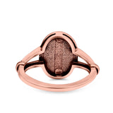 Miraculous Medal Ring Oxidized Band Solid 925 Sterling Silver Thumb Ring (13mm)