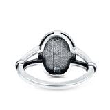 Miraculous Medal Ring Oxidized Band Solid 925 Sterling Silver Thumb Ring (13mm)