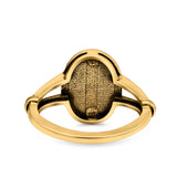 Miraculous Medal Ring Oxidized Band Solid 925 Sterling Silver Thumb Ring (13mm)