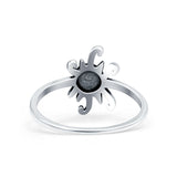 Sun Ring Oxidized Band Solid 925 Sterling Silver Thumb Ring (13mm)