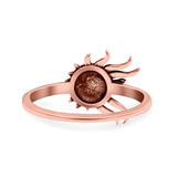 Sun Ring Oxidized Band Solid 925 Sterling Silver Thumb Ring (11mm)