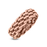 Braided Rounded Weave Knot Innovative Fashion Oxidized Band Solid 925 Sterling Silver Thumb Ring (6mm)