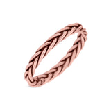 Braided Dainty Criss Cross Celtic Trending Oxidized Ring Band Solid 925 Sterling Silver Thumb Ring (2.7mm)