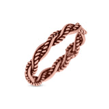 Iconic Braided Double Twisted Rope Engraved Fascinating Oxidized Ring Band Solid 925 Sterling Silver Thumb Ring (3.5mm)