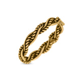 Iconic Braided Double Twisted Rope Engraved Fascinating Oxidized Ring Band Solid 925 Sterling Silver Thumb Ring (3.5mm)
