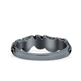 Octopus Ring Oxidized Band Solid 925 Sterling Silver Thumb Ring (6mm)