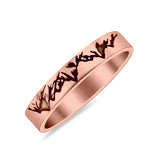 Mountain Ring Oxidized Band Solid 925 Sterling Silver Thumb Ring (3.5mm)