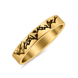 Mountain Ring Oxidized Band Solid 925 Sterling Silver Thumb Ring (3.5mm)