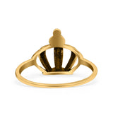Royal Crown Ring Oxidized Band Solid 925 Sterling Silver Thumb Ring (11mm)