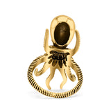 Octopus Ring Oxidized Band Solid 925 Sterling Silver Thumb Ring (30mm)