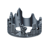 Filigree New York Skyline Popular Landmarks Oxidized Band Solid 925 Sterling Silver Thumb Ring (11.2mm)